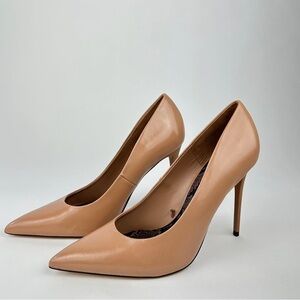 Zara Nude Tan Pointed-Toe Stiletto Pumps